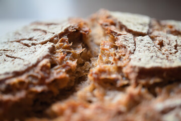 close-up of the fresh baked bread
