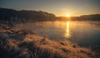 Sunrise on river