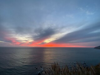 sunset over the sea
