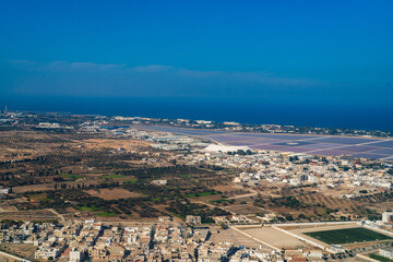 Aerial view of Tunisia during the flight Monastir to Lyon - Tunisia