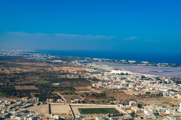 Aerial view of Tunisia during the flight Monastir to Lyon - Tunisia