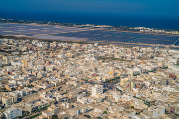 Aerial view of Tunisia during the flight Monastir to Lyon - Tunisia