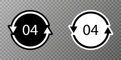 LDPE 04 recycling code symbol. Plastic recycling vector low density polyethylene sign.