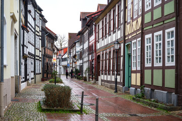 Fototapeta na wymiar Hameln Altstadt Hummenstraße entzerrt