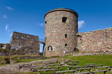 Fototapeta na wymiar Bohus fortress - watchtower - V - Sweden