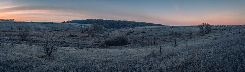 Winter sunrise on river