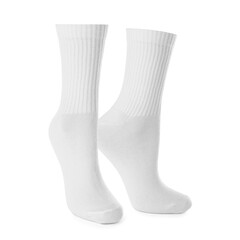 Pair of new socks isolated on white