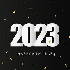 elegant new year 2023 winter season banner with confetti