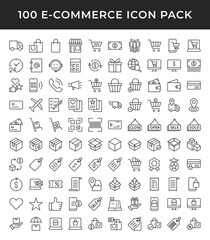 E-Commerce line icons collection. UI web icons set in a flat design. Outline icons pack
