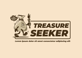 Mascot art illustration of money sack