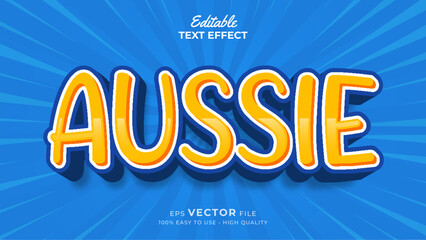 Australia Day Text effect editable premium with cartoon style