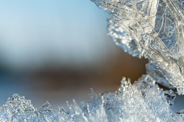 ice crystals on the river shot large