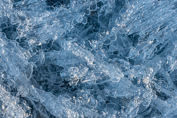 ice crystals on the river shot large