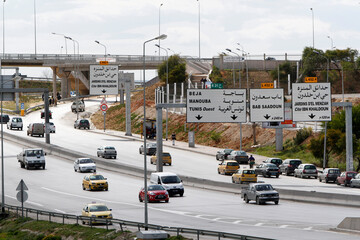 Traffic on a Tunis highway
