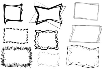 set of vector frames. comic isolated borders for your design. illustration, vintage design, pop art style