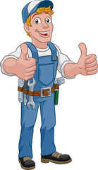 Handyman Cartoon Caretaker Construction Man