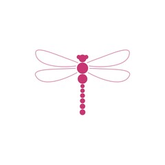 Beautiful logo icon dragonfly isolated on white background