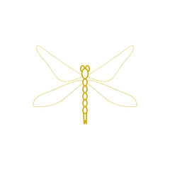 Beautiful logo icon dragonfly isolated on white background
