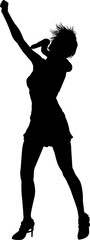 Singer Pop Country or Rock Star Silhouette Woman