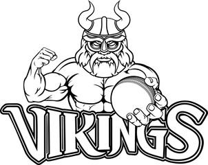 Viking Cricket Sports Mascot