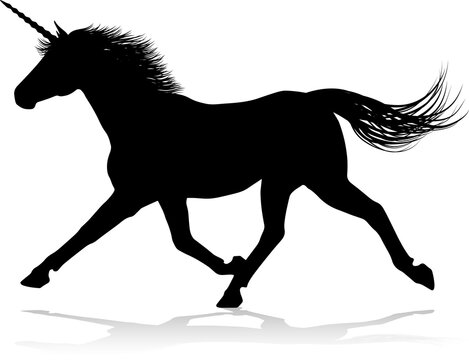 Unicorn Silhouette Horned Horse