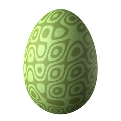 Easter egg green. Easter egg isolated on white background. 3d render