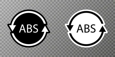 Plastic recycle symbol ABS 9 vector icon. Plastic recycling code ABS.