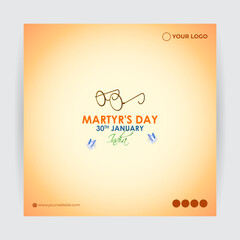 Vector illustration for patriotic concept banner for Indian Martyr's Day 30 January