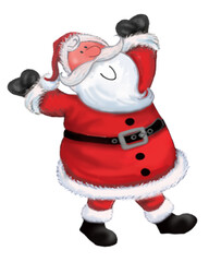 Christmas designs in painting with characters and presents.