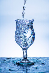 The image of pouring drinking water, into a glass, Danger or imminent danger concept