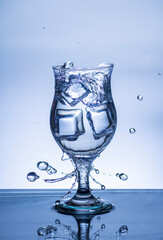 The image of pouring drinking water, into a glass, Danger or imminent danger concept