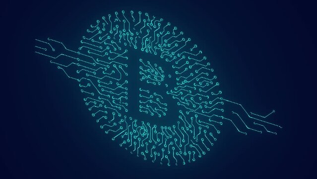 Bitcoin isometric coin chipset blockchain fintech animation