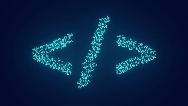 web development coding symbol animation