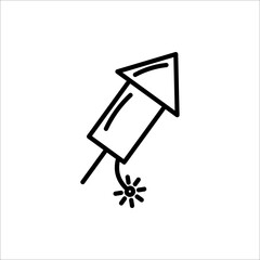 firecracker line icon. Firecracker petard outline vector icon. Pyrotechnics symbol, logo illustration. Vector graphics.