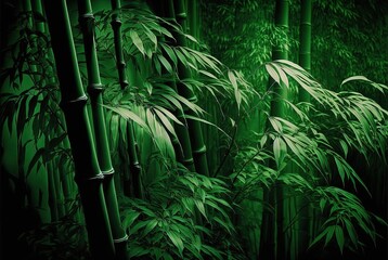 lush green bamboo rainforest , idea for background, backdrop, wallpaper 