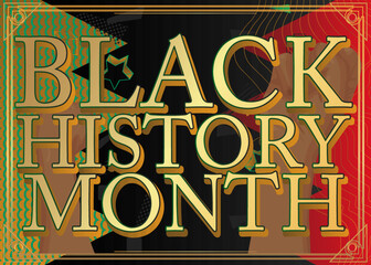 Luxury deluxe Black History Month (in February) Poster. Abstract event template for website, banner, book cover, presentation.
