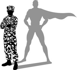 Super Hero Soldier Silhouette Superhero Shadow