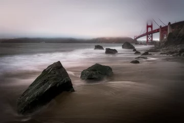 Papier Peint photo Plage de Baker, San Francisco Baker Beach, Golden Gate Bridge, San Francisco, California