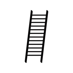 Vector icon of ladder with steps. Isolated illustration of stairs on white background
