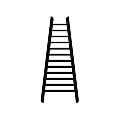 Vector icon of ladder with steps. Isolated illustration of stairs on white background
