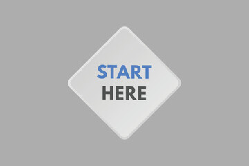 start here text Button. start here Sign Icon Label Sticker Web Buttons

