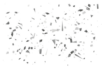 Silver glitter confetti on a white background. Decorative element.