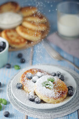 Cottage cheese pancakes - traditional Russian syrniki