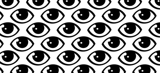 Naklejka na ściany i meble Cartoon drawing blue eye and iris. For world sight day, observed on october 13. Eyes pictogram or logo. Healthcare icon. Retina scan eye symbol.