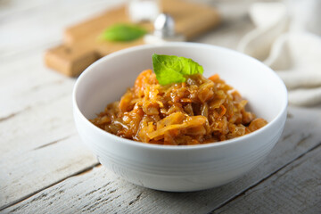 Homemade spicy cabbage stew