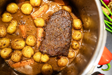 Delicious homemade slow cooked beef pot roast