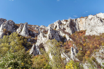 Beautiful  Mountain Landscape with White  Rocks .Balkan Mountain ,Bulgaria 