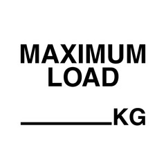 Maximum Loading warning Sign Label on Transparent Background