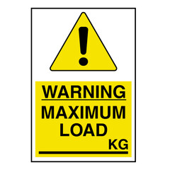 Maximum Loading warning Sign Label on Transparent Background