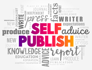 Self Publish text word cloud, business concept background